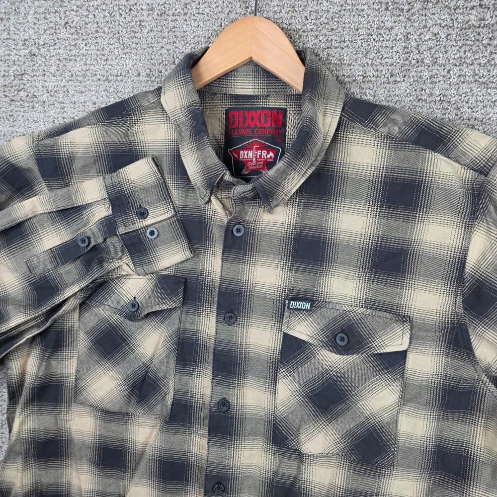 Dixxon Flannel Co The Barrio FR Shirt Mens 2X XXL Brown Tan Plaid Workwear